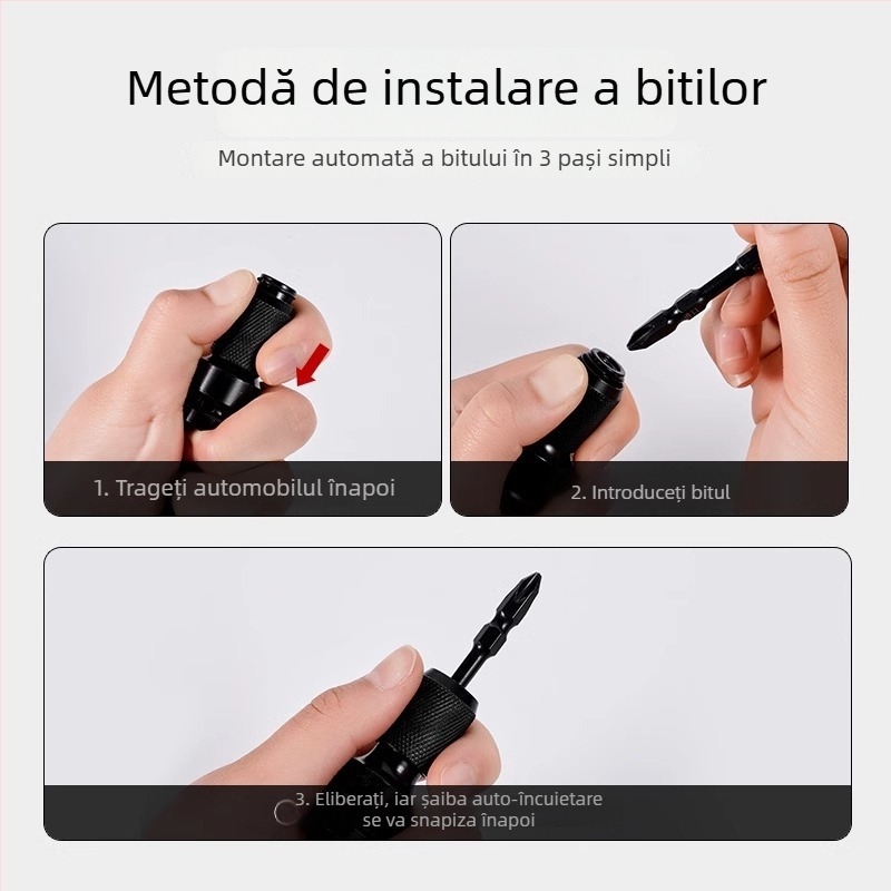 Set capete de transformare pentru cheie electrică cu mandrină universală auto-blocantă, pentru bormașină cu mâner pistol – Brand: Shouli; Material: Chromium Vanadium Alloy Steel; Finisaj: Anti-Rust