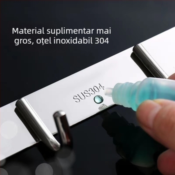 Cuier de perete din oțel inoxidabil 304, montaj fără găuri, pentru baie și bucătărie, finisaj lucios