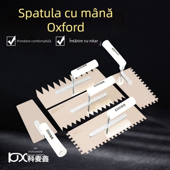 Spatlu de tencuială din oțel inoxidabil, lamă plată, dinți, marca Kemaixin