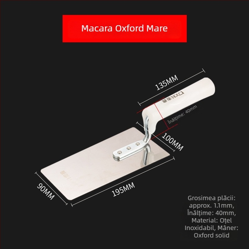 Spatlu de tencuială din oțel inoxidabil, lamă plată, dinți, marca Kemaixin