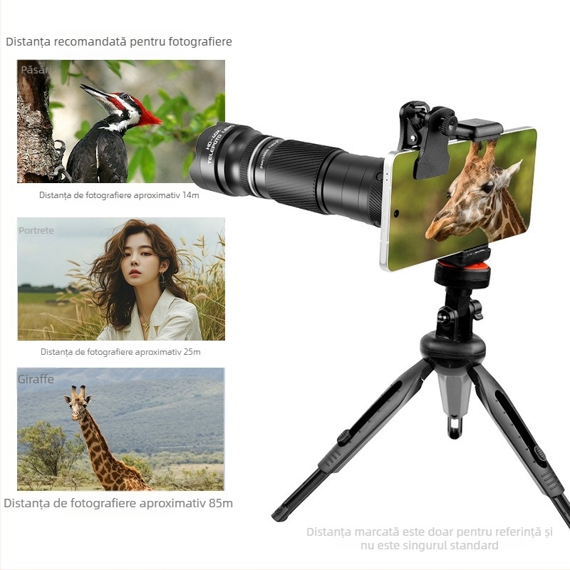Obiectiv teleobiectiv 40x pentru telefon, monocular pentru fotografiere la concerte în aer liber — rezoluție 4K, pupila de ieșire 36 mm