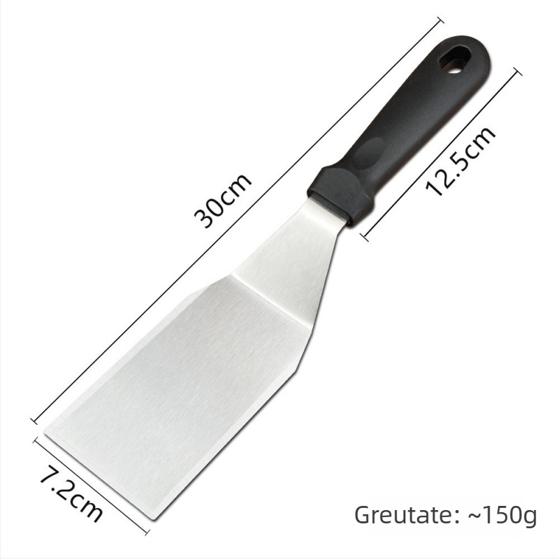 Set de unelte BBQ – oțel inoxidabil, spatulă pentru hamburger, lopată și tăietor de făină