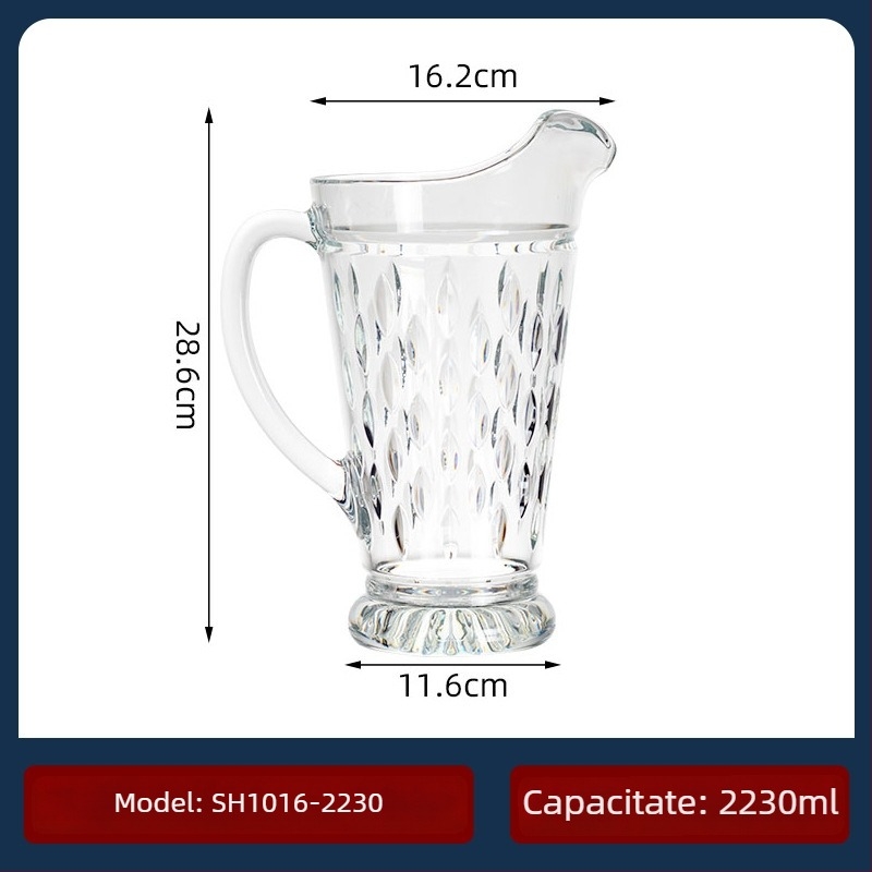 Cană pentru apă rece Garbo Daily Use cu model glaciar, plastic PC, potrivită pentru suc, lapte, băuturi și ceai parfumat