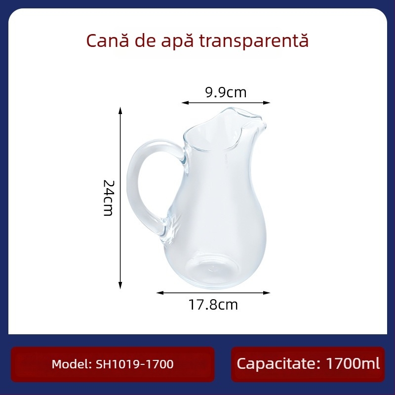 Cană pentru apă rece Garbo Daily Use cu model glaciar, plastic PC, potrivită pentru suc, lapte, băuturi și ceai parfumat