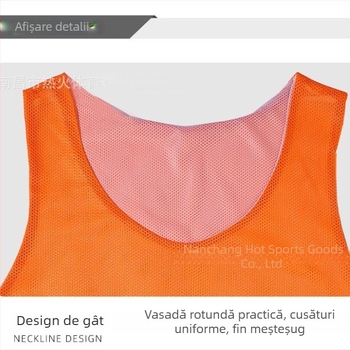 Vesta de antrenament cu două straturi, cu plasă dublă în față și în spate, pentru echipe de fotbal, cu logo și număr personalizate