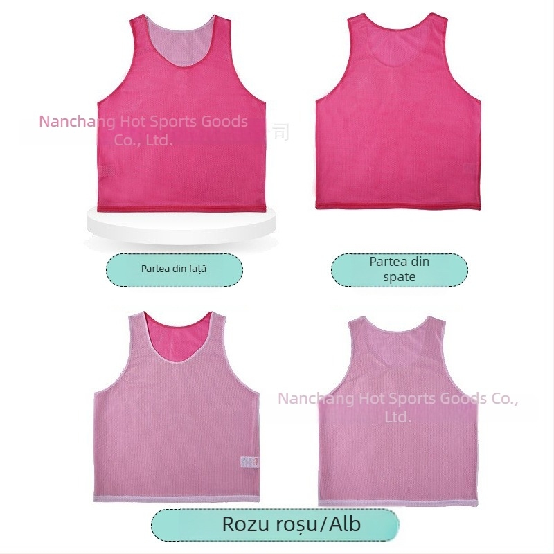 Vesta de antrenament cu două straturi, cu plasă dublă în față și în spate, pentru echipe de fotbal, cu logo și număr personalizate