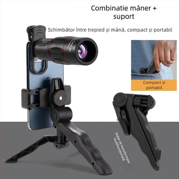 Telescop cu cameră externă, obiectiv tele 18x–64x, pentru activități în aer liber, YUCHUANG