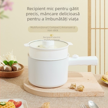 Oală electrică multifuncțională mică pentru uz casnic, capacitate 1–2 L, sub 800W, funcții: abur, fierbere, oală fierbinte, protecție împotriva uscării