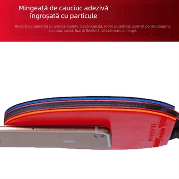Rachetă de tenis de masă, stea dublă, pentru începători, copii și adulți, gumă cu lipire lungă, placă PE, priză orizontală și penhold