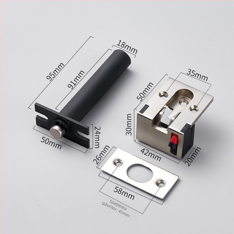 Lanț de ușă ascuns anti-furt, din oțel inoxidabil, încuietoare tip F, placare electrolitică