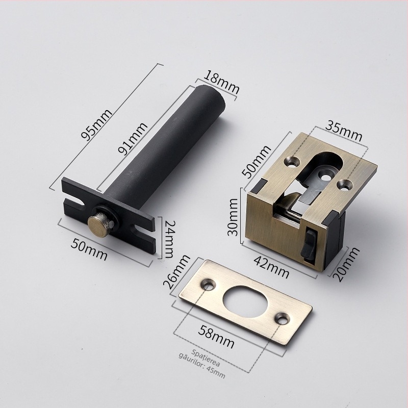 Lanț de ușă ascuns anti-furt, din oțel inoxidabil, încuietoare tip F, placare electrolitică