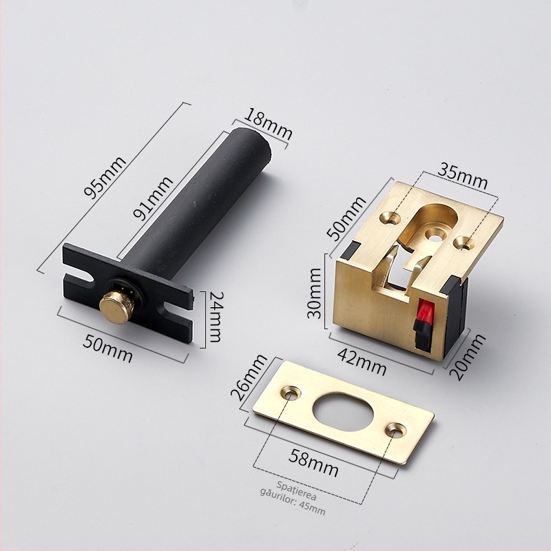 Lanț de ușă ascuns anti-furt, din oțel inoxidabil, încuietoare tip F, placare electrolitică