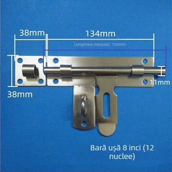 Bolț pentru ușă din oțel inoxidabil, tip greu, model hxs12, finisaj tras prin fir, brand He Xingshun