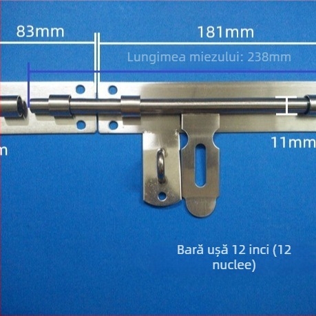 Bolț pentru ușă din oțel inoxidabil, tip greu, model hxs12, finisaj tras prin fir, brand He Xingshun