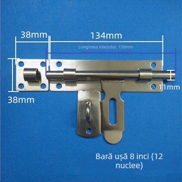 Bolț pentru ușă din oțel inoxidabil, tip greu, model hxs12, finisaj tras prin fir, brand He Xingshun