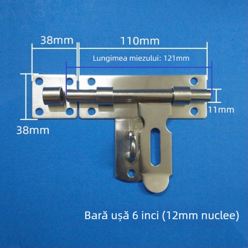 Bolț pentru ușă din oțel inoxidabil, tip greu, model hxs12, finisaj tras prin fir, brand He Xingshun