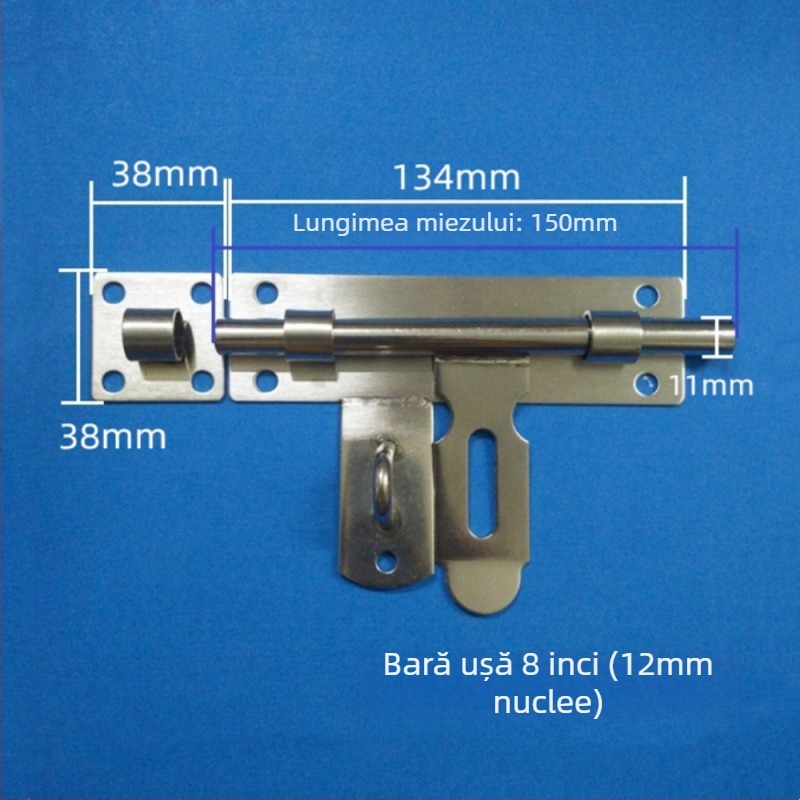 Bolț pentru ușă din oțel inoxidabil, tip greu, model hxs12, finisaj tras prin fir, brand He Xingshun