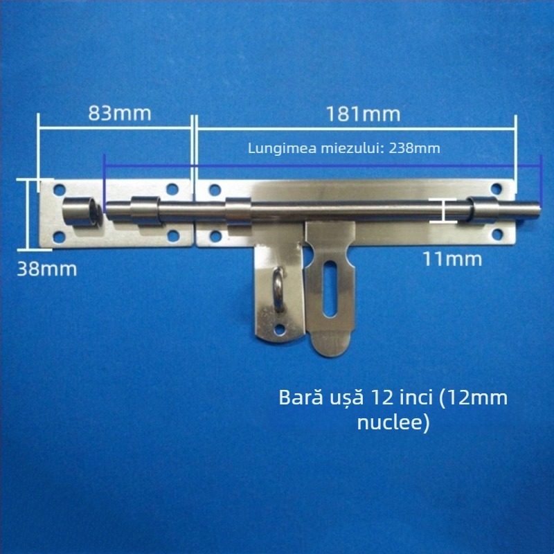 Bolț pentru ușă din oțel inoxidabil, tip greu, model hxs12, finisaj tras prin fir, brand He Xingshun