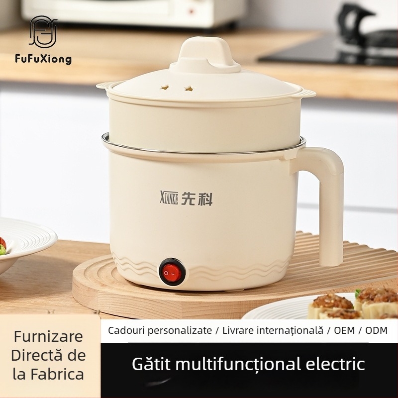 Oală electrică multifuncțională pentru gătit, vas interior din oțel inoxidabil, capacitate 1–2 L, până la 800 W, funcții: abur, gătire, fiere, oală fierbinte