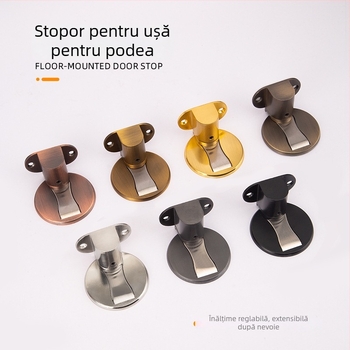 Opritor de ușă din aliaj de zinc, montat pe podea, reglabil pe înălime, fără găuri, magnet puternic și fixare ascunsă pentru ușă (Model 322)