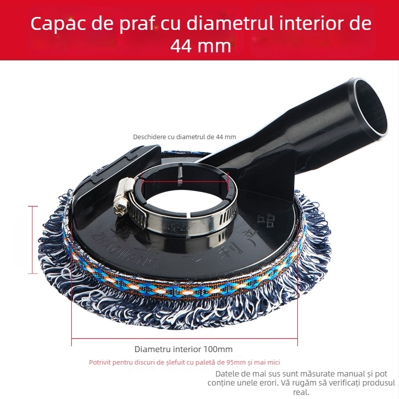 Cap de praf pentru polizor unghiular pentru șlefuire fără praf pe piatră și beton; accesorii pentru aspirator (Brand: Holy Platinum Lion; Material: Plastic/Gumă)