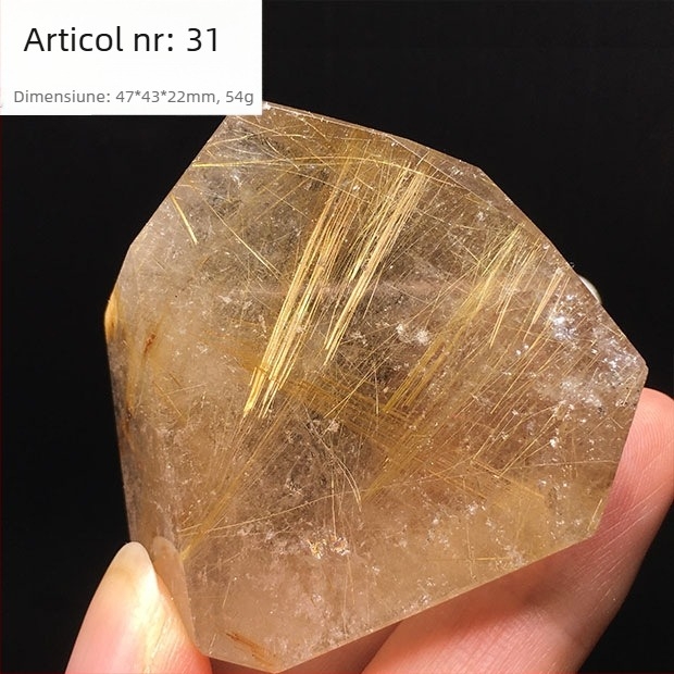 Ornament de cristal, cristal de titan, poliedru lustruit, piatră brută