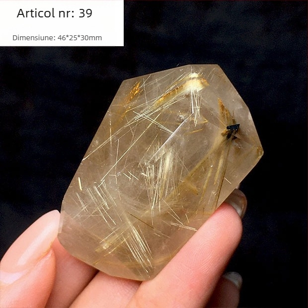 Ornament de cristal, cristal de titan, poliedru lustruit, piatră brută