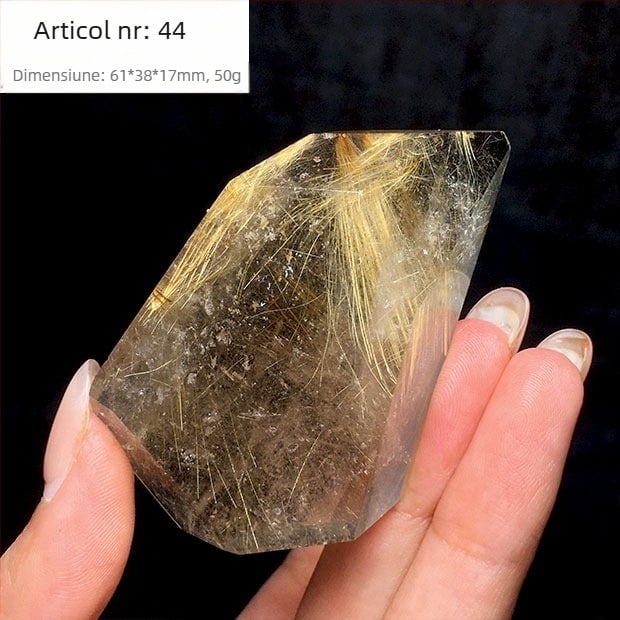 Ornament de cristal, cristal de titan, poliedru lustruit, piatră brută