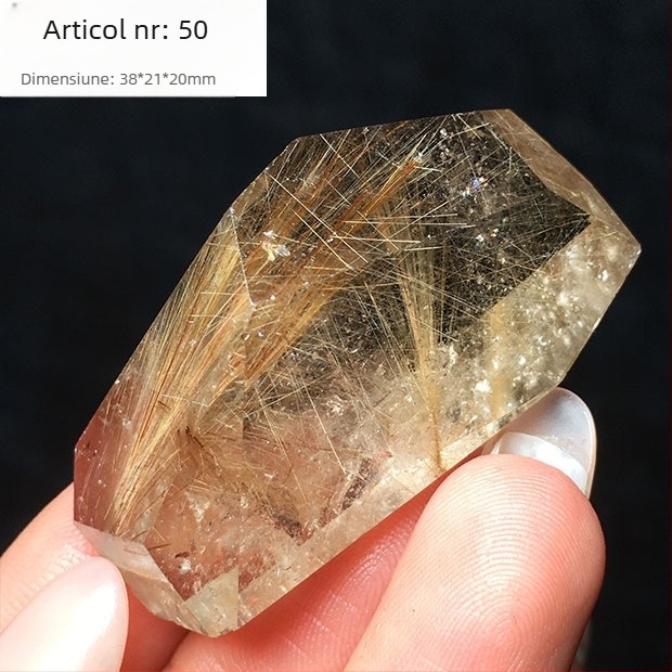Ornament de cristal, cristal de titan, poliedru lustruit, piatră brută