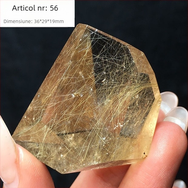 Ornament de cristal, cristal de titan, poliedru lustruit, piatră brută