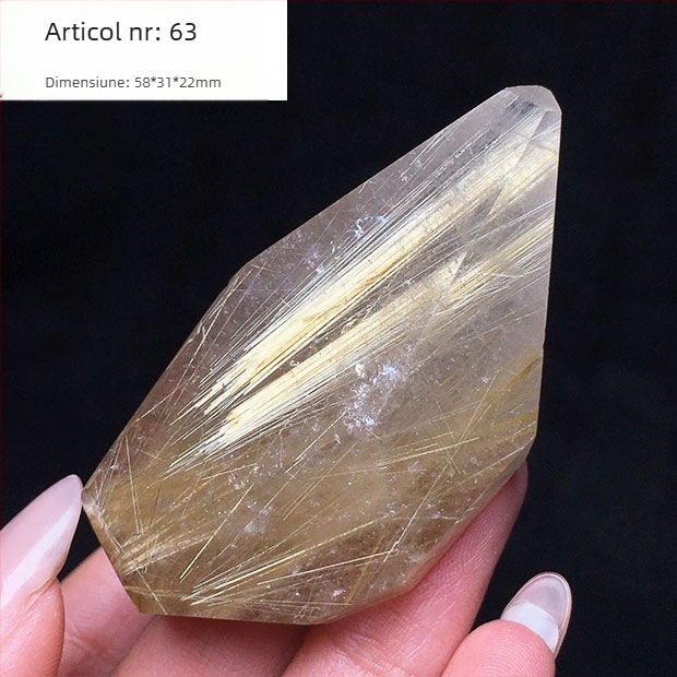 Ornament de cristal, cristal de titan, poliedru lustruit, piatră brută