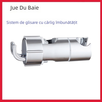 Suport pentru duș cu două cârlige, fără găuri, țeavă reglabilă, suport pentru capul de duș – accesorii set duș (Model: 8888 • Material: Plastic • Finisare: Electroplating • Brand: Juedu)