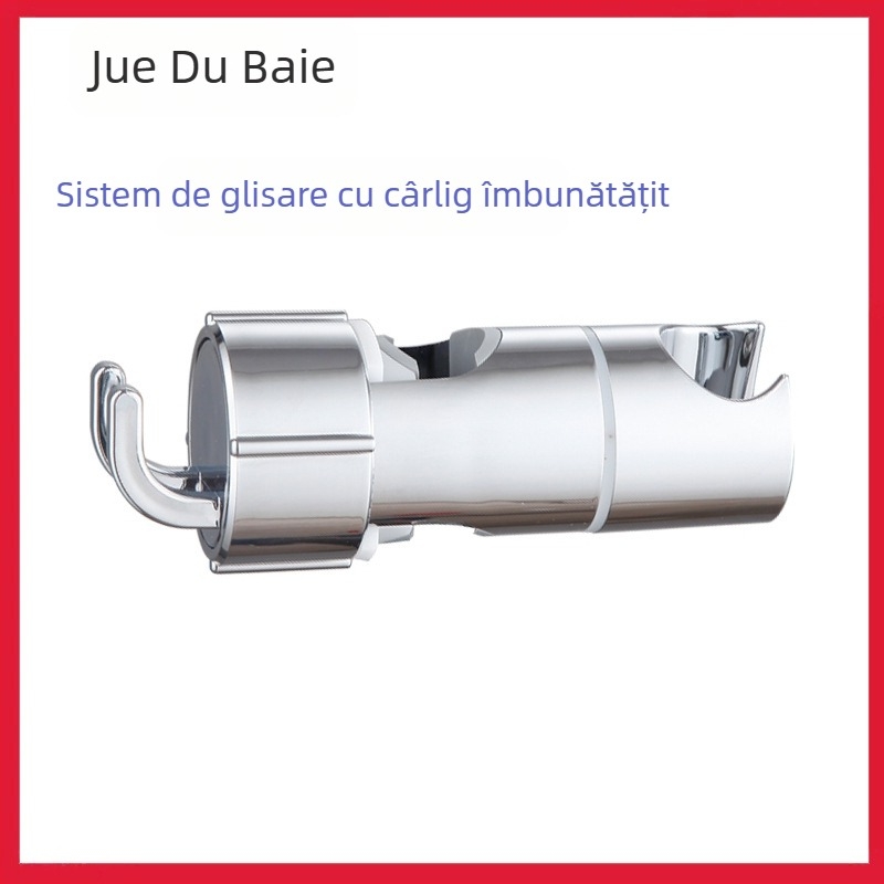 Suport pentru duș cu două cârlige, fără găuri, țeavă reglabilă, suport pentru capul de duș – accesorii set duș (Model: 8888 • Material: Plastic • Finisare: Electroplating • Brand: Juedu)
