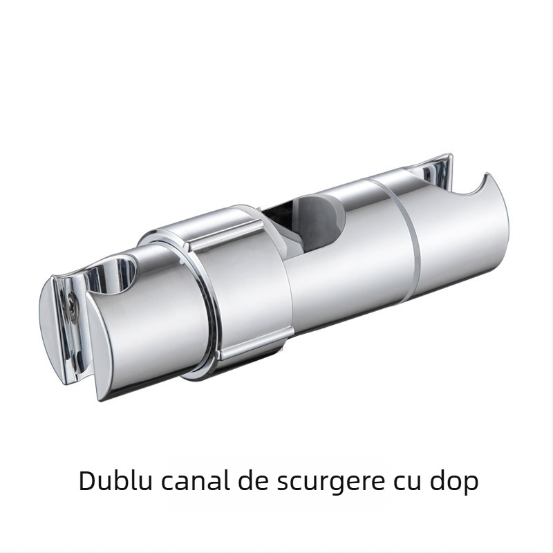 Suport pentru duș cu două cârlige, fără găuri, țeavă reglabilă, suport pentru capul de duș – accesorii set duș (Model: 8888 • Material: Plastic • Finisare: Electroplating • Brand: Juedu)