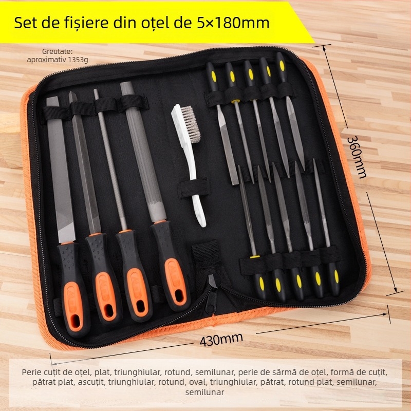 Set de fișiere asortate pentru prelucrarea metalelor - oțel rulment, MYTEC/MEC