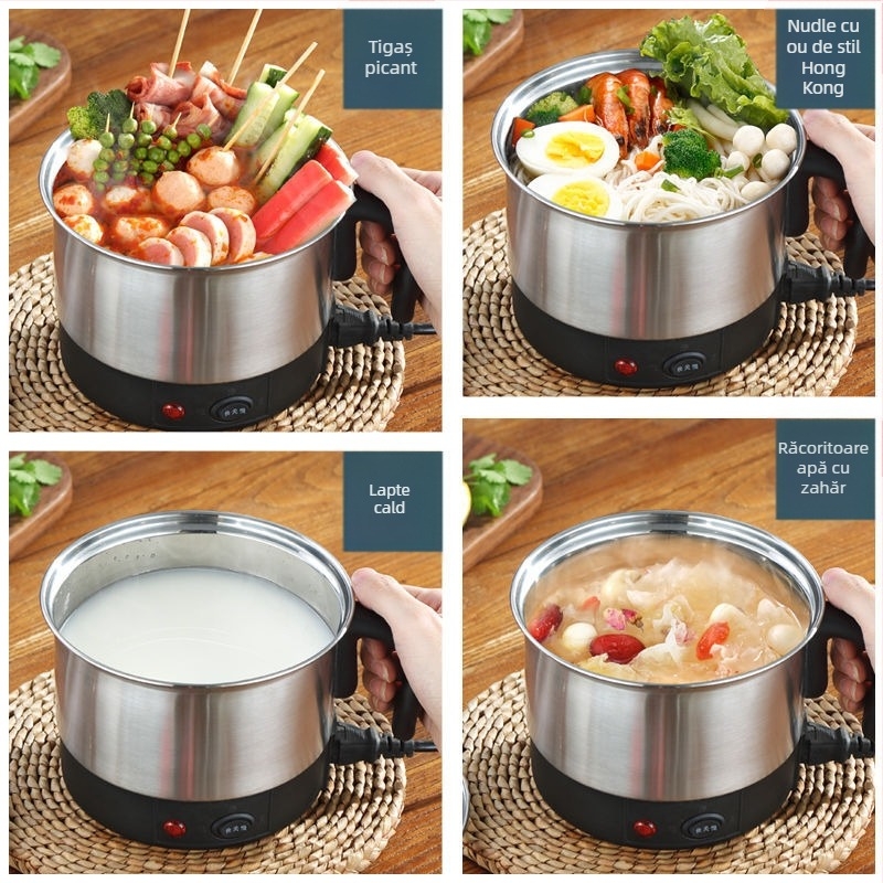 Oală electrică din oțel inoxidabil – multifuncțională, vas interior detașabil și lavabil