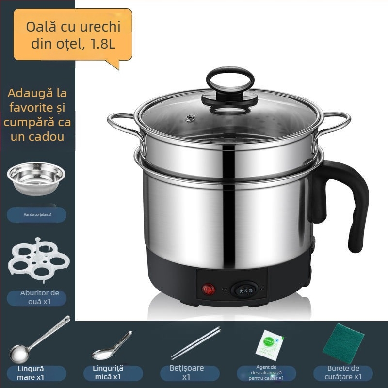 Oală electrică din oțel inoxidabil – multifuncțională, vas interior detașabil și lavabil