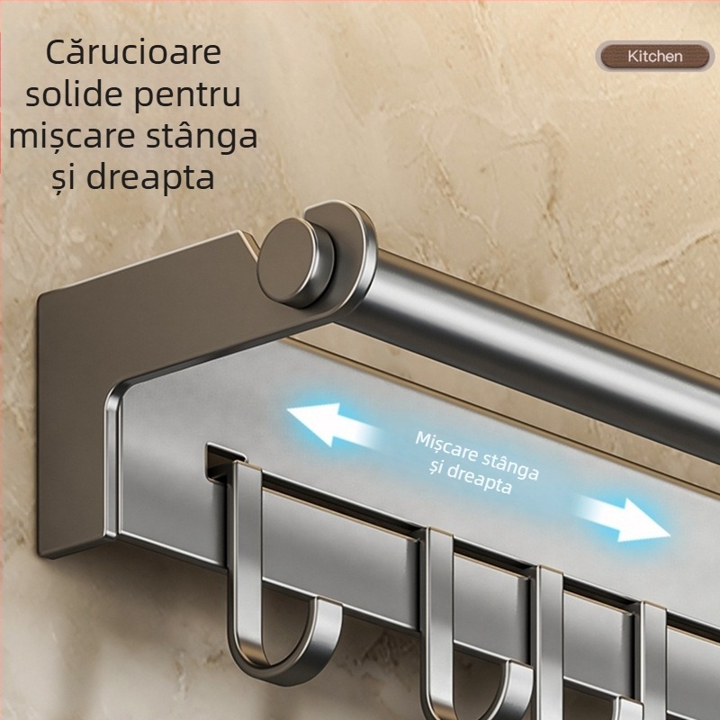 Suport pentru cuțite din oțel inoxidabil, depozitare de bucătărie multipurpose, montaj pe perete, stil chinezesc modern