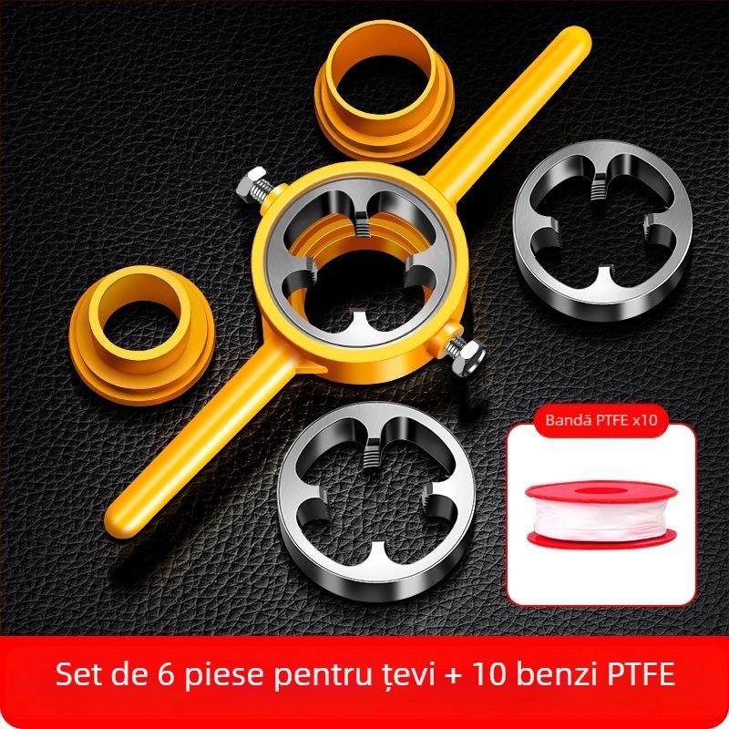 Set de 6 unelte pentru filetare a țevi PPR din plastic pentru instalații de apă