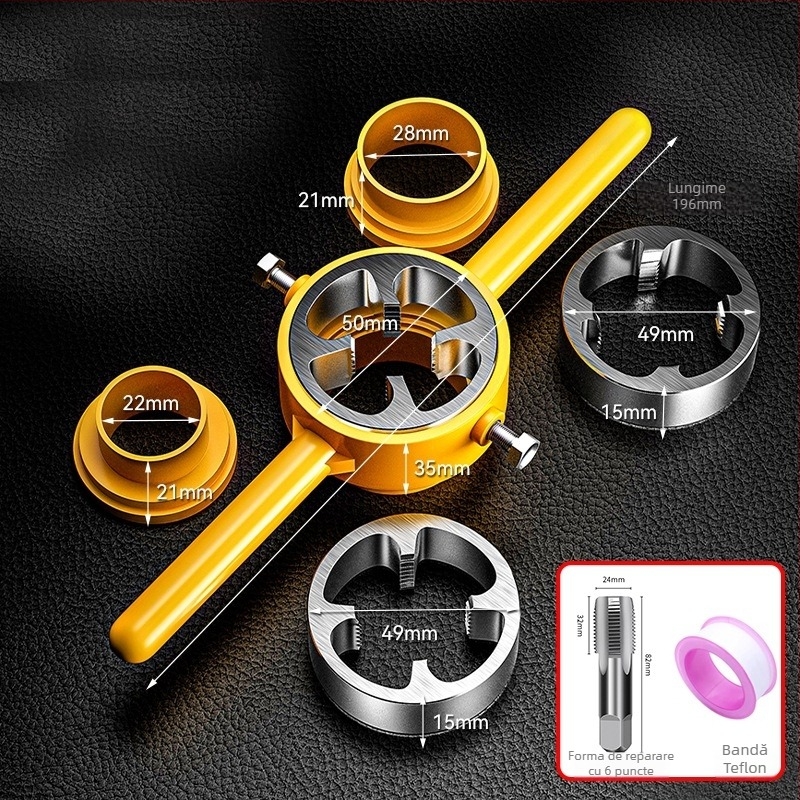 Set de 6 unelte pentru filetare a țevi PPR din plastic pentru instalații de apă