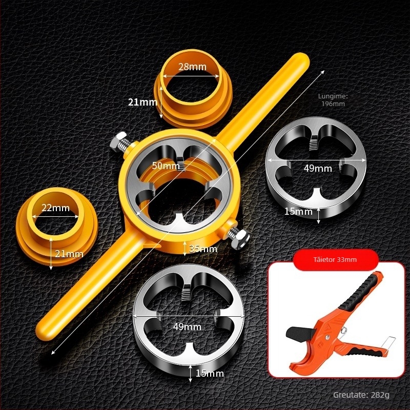 Set de 6 unelte pentru filetare a țevi PPR din plastic pentru instalații de apă