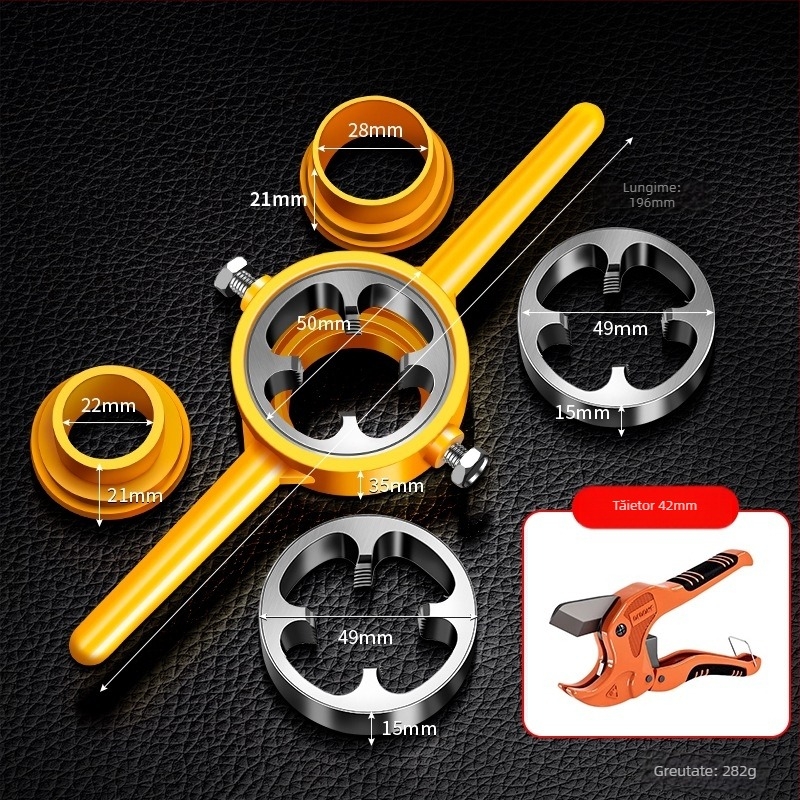 Set de 6 unelte pentru filetare a țevi PPR din plastic pentru instalații de apă
