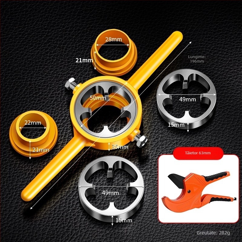 Set de 6 unelte pentru filetare a țevi PPR din plastic pentru instalații de apă