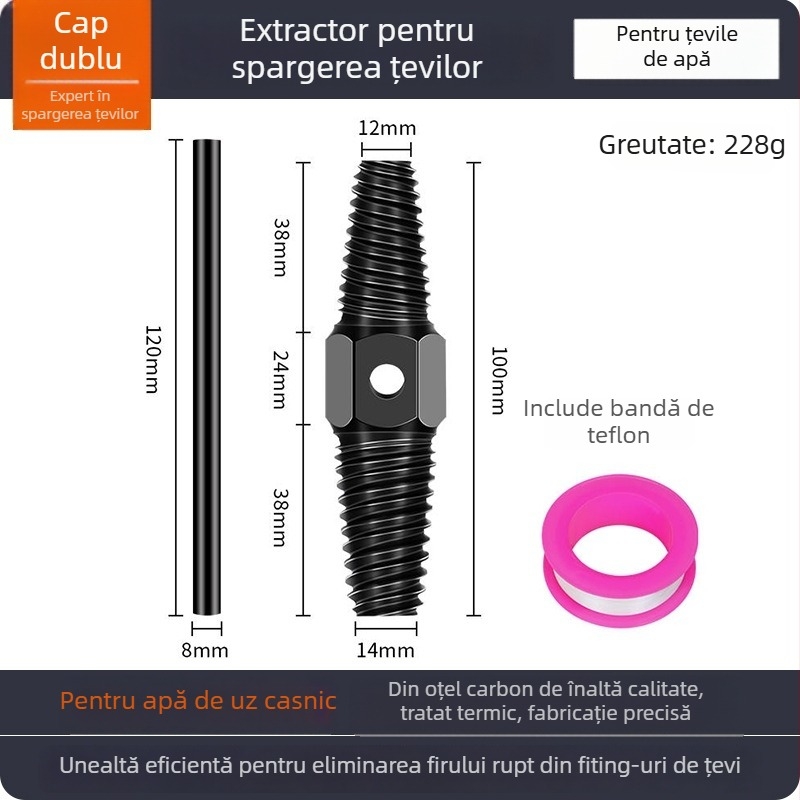 Set de 6 unelte pentru filetare a țevi PPR din plastic pentru instalații de apă