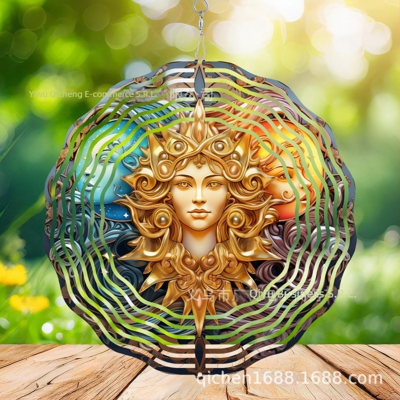 Clopoțel de vânt 3D din metal cu motif animal — decor metalic imprimat pentru curți, grădini și balcoane