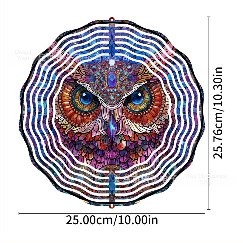 Clopoțel de vânt 3D din metal cu motif animal — decor metalic imprimat pentru curți, grădini și balcoane