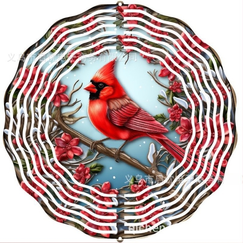 Clopoțel de vânt 3D din metal cu motif animal — decor metalic imprimat pentru curți, grădini și balcoane