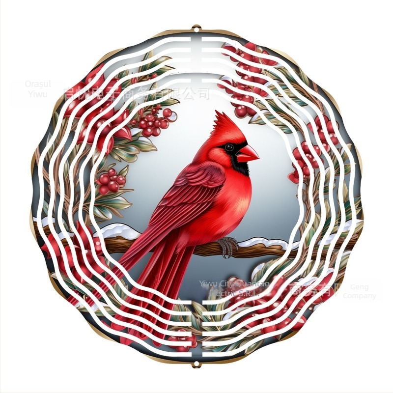 Clopoțel de vânt 3D din metal cu motif animal — decor metalic imprimat pentru curți, grădini și balcoane