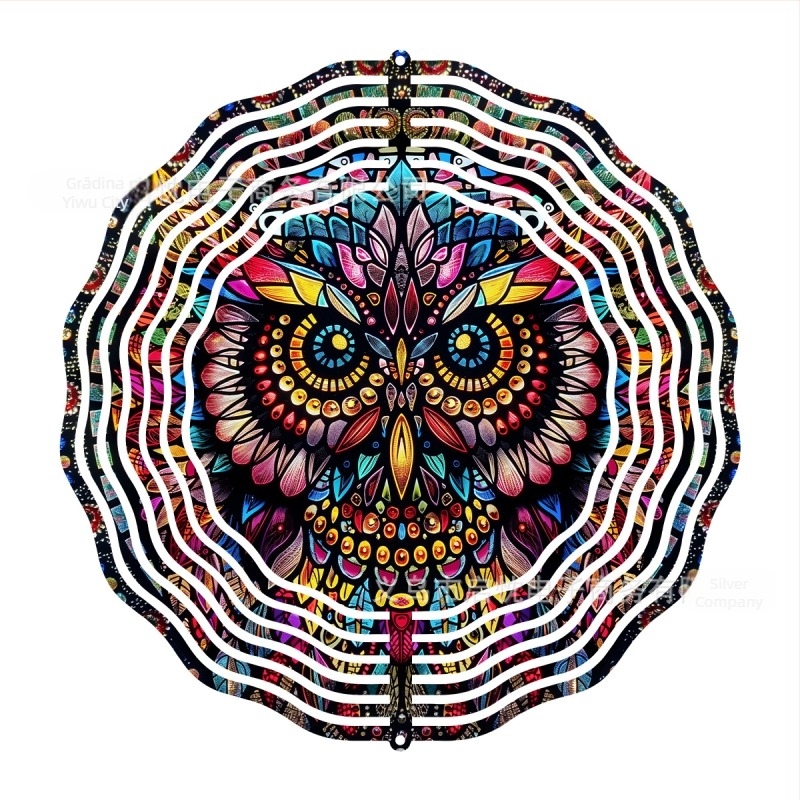 Clopoțel de vânt 3D din metal cu motif animal — decor metalic imprimat pentru curți, grădini și balcoane