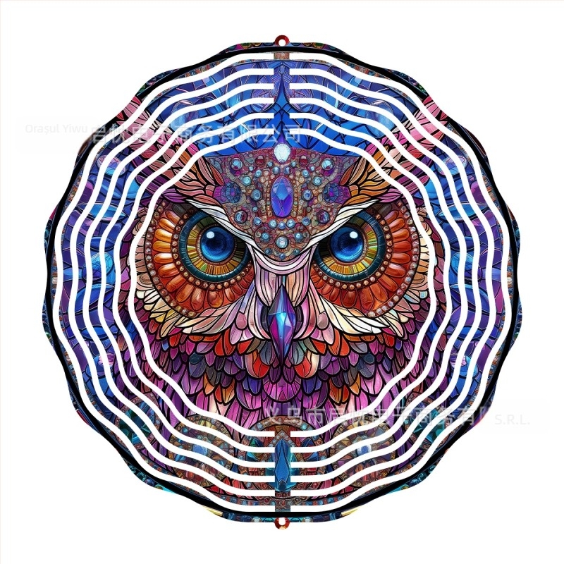 Clopoțel de vânt 3D din metal cu motif animal — decor metalic imprimat pentru curți, grădini și balcoane